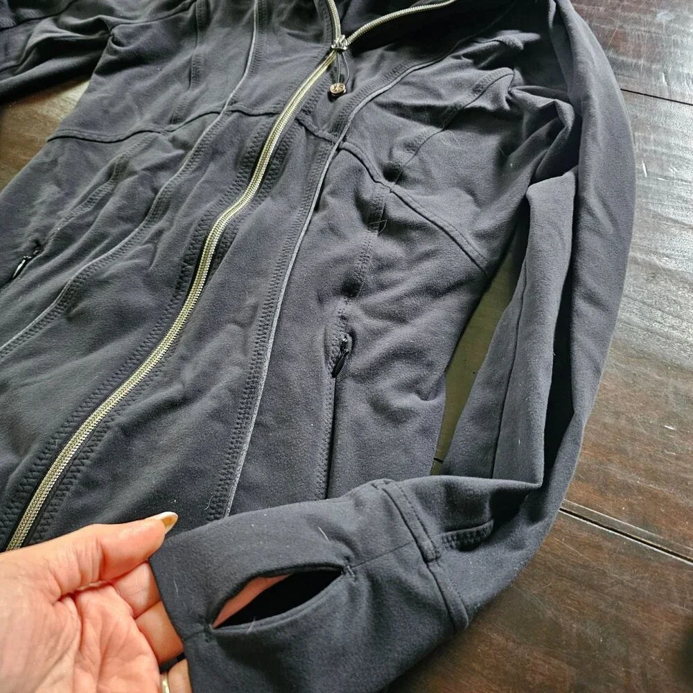 Athleta Women's Athletic Zip Hoodie Jacket Black Hooded size XS - Picture 8 of 13